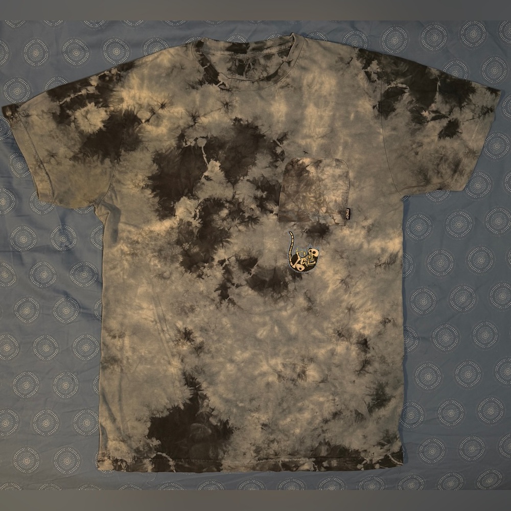 RipNDip TShirt Mens Medium GrayBlue TieDye Lord Nermal Pocket Tee Cat Skeleton